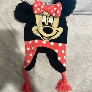 Kids Polka Dot Character Hat - Black and Pink